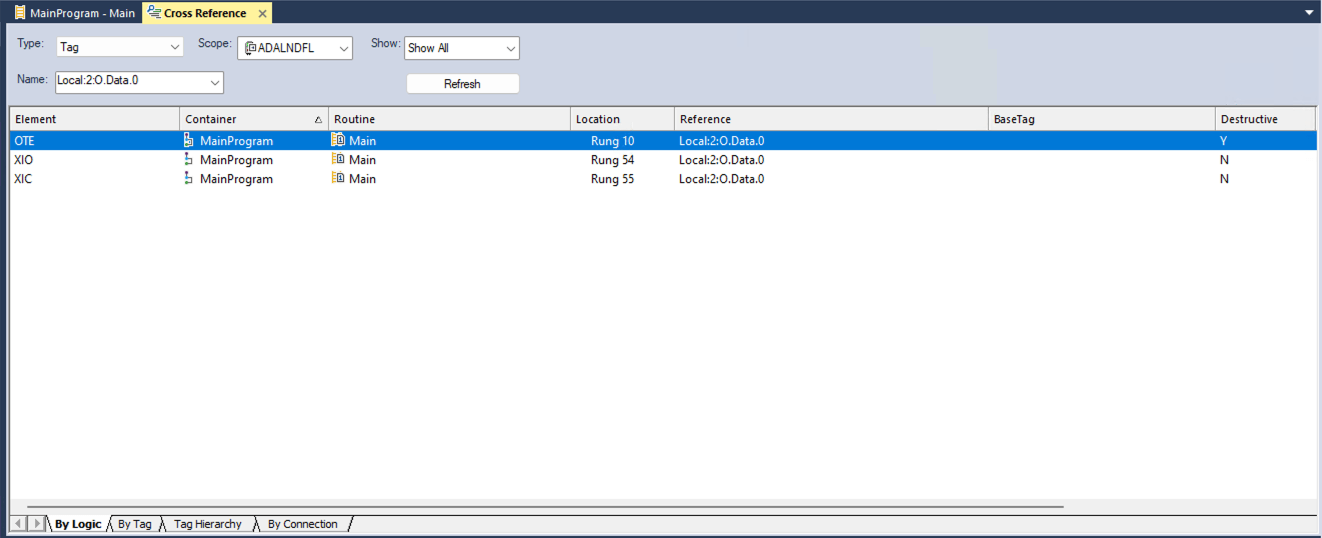 Studio 5000 Logix Designer Cross-Reference